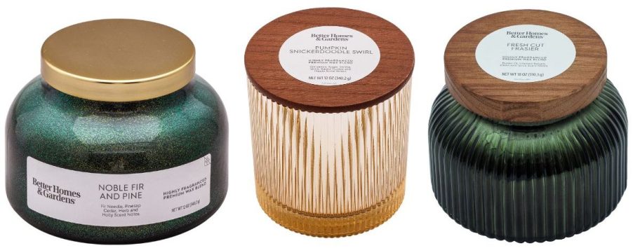 three christmas candles