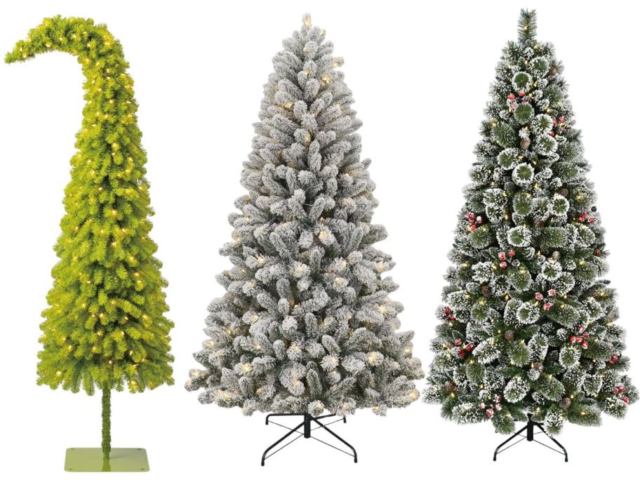 three christmas trees