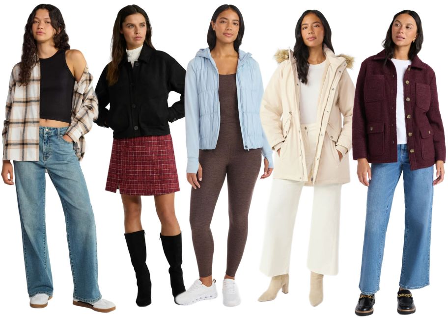 5 women on a white background