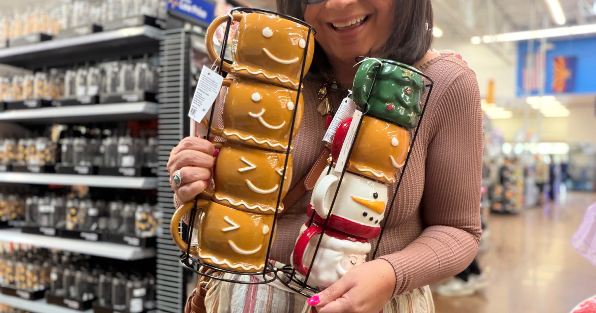 Christmas Stacking Mugs w/ Storage Rack Only $12.97 on Walmart.com