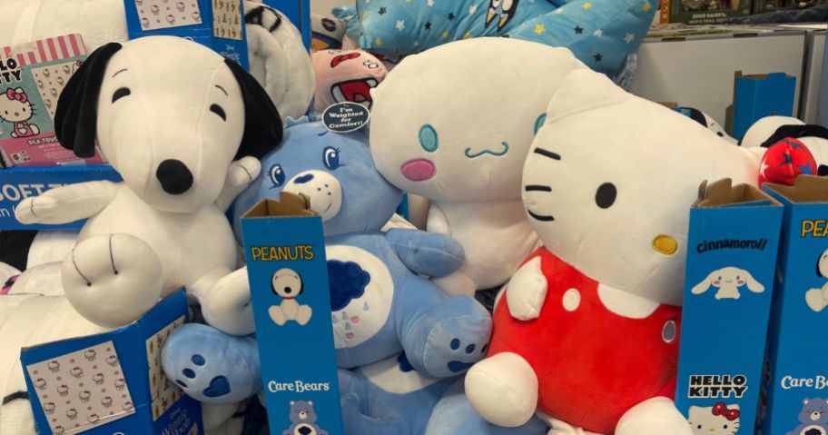 weighted animals in bin in store