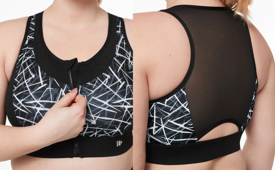 woman wearing white and black sports bra