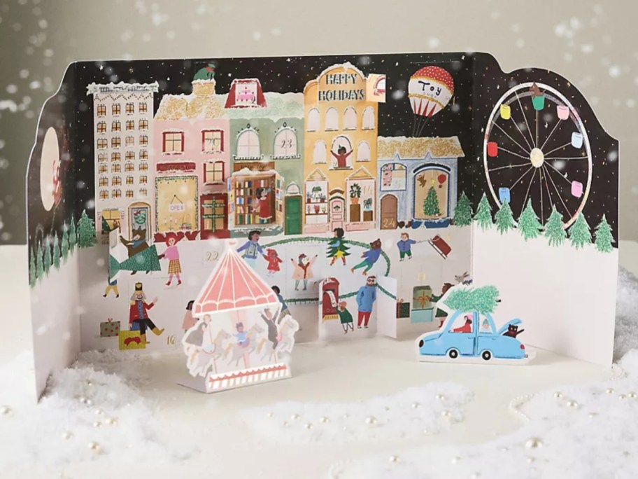 a city snow scene advent calendar