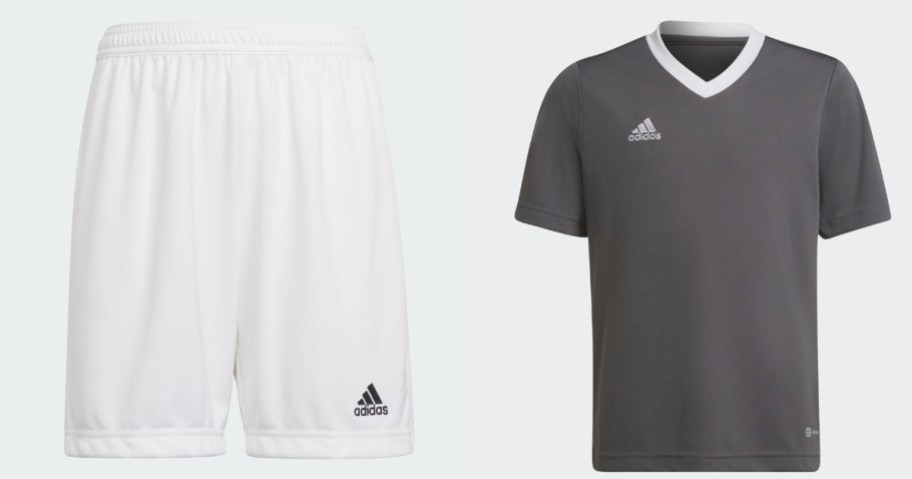 kids adidas shorts and soccer jersey