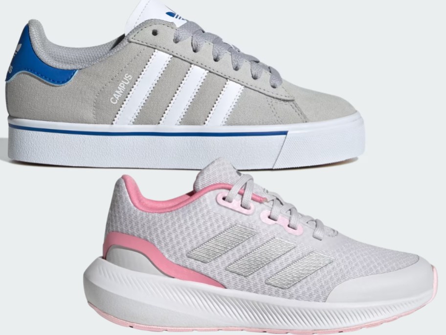 two kids addias shoes