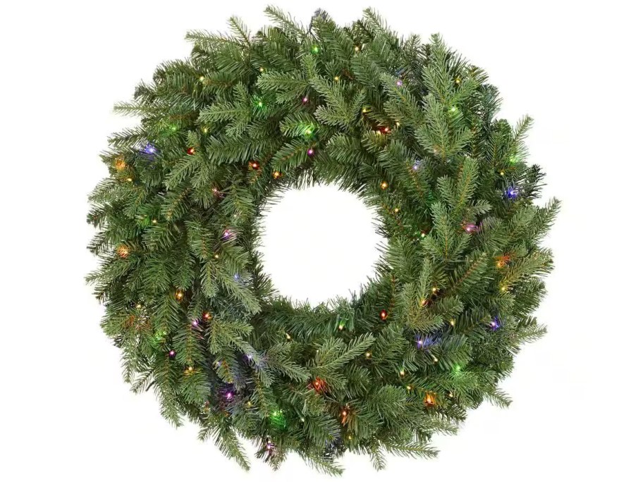 30in Grand Duchess Twinkling Battery-Powered Balsam Fir LED Pre-Lit Wreath