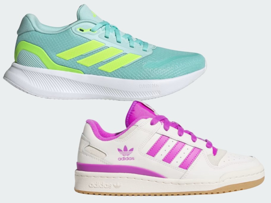 two women's adidas shoes