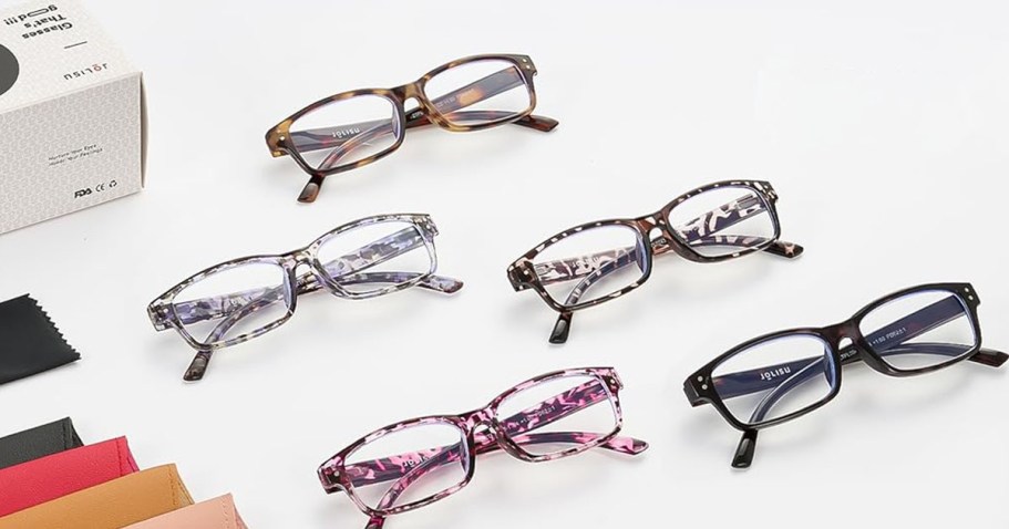 Women’s Reading Glasses 5-Pack Just $7.49 on Amazon (Lightweight + Blue Light Protection)