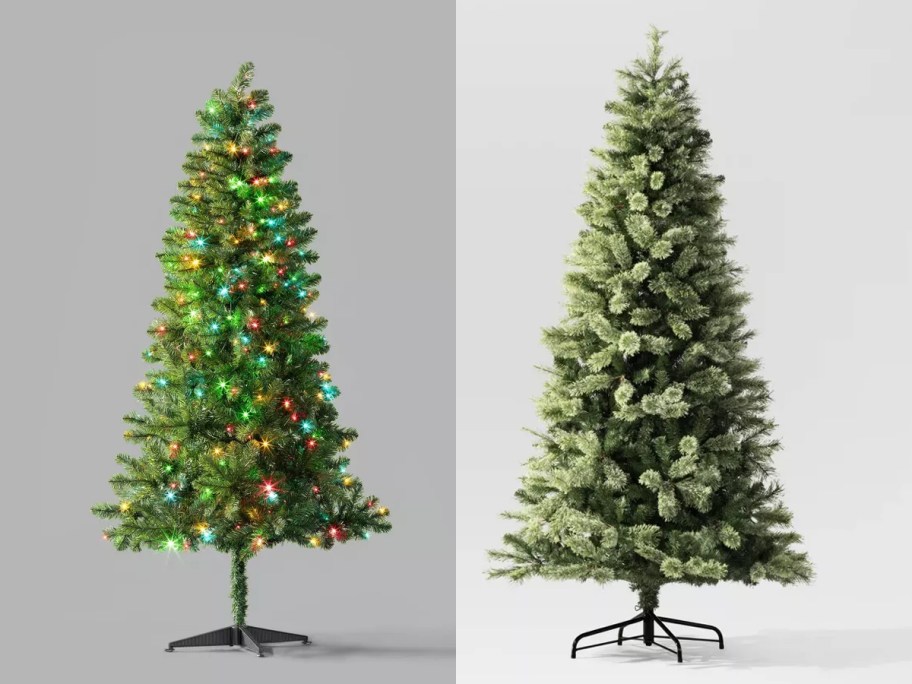 6.5 Foot Lit Christmas Tree and 7.5 Foot Unlit Tree