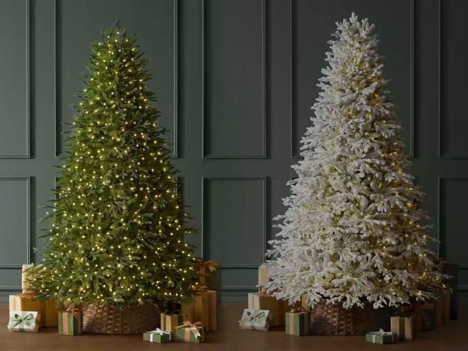 7.5ft Breckenridge Twinkling Downswept Fraser Fir LED Pre-Lit Christmas Trees 2