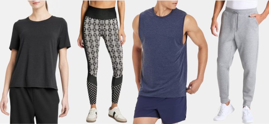 Stock images of women and men wearing All in Motion Clothing
