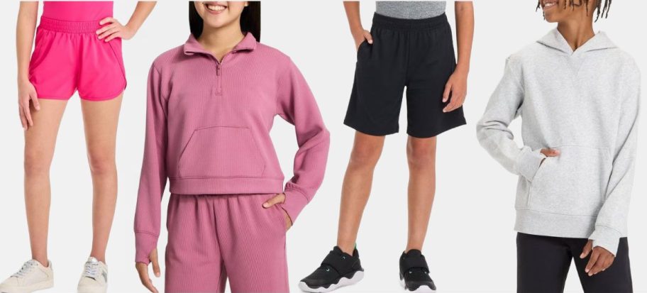 Stock images of kids wearing all in motion athletic shirts and sweatshirts