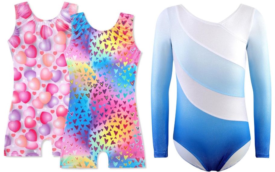 stock image of three amazon girl leotards 