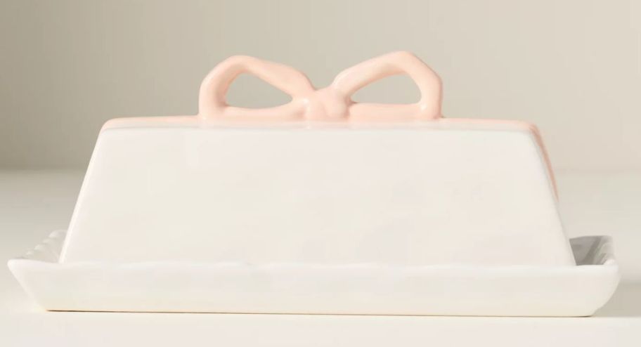 Anthropologie Benedita Bow Ceramic Stoneware Butter Dish