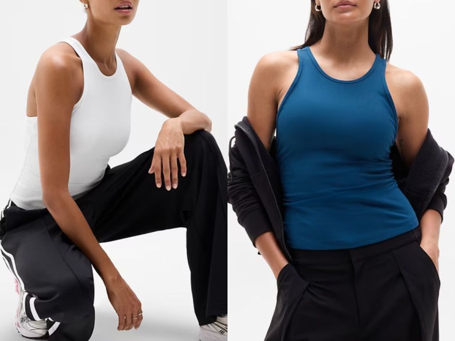 Two women wearing Athleta Tank Tops