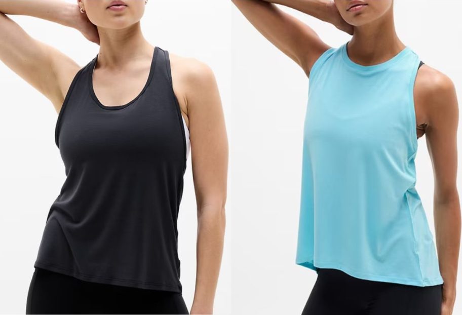 Two women wearing Athleta Tank Tops