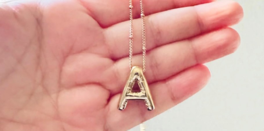 Chunky Bubble Letter Necklace from $3.99 Shipped for Amazon Prime Members