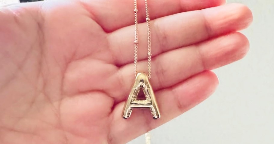 Chunky Bubble Letter Necklace from $2.44 Shipped for Amazon Prime Members