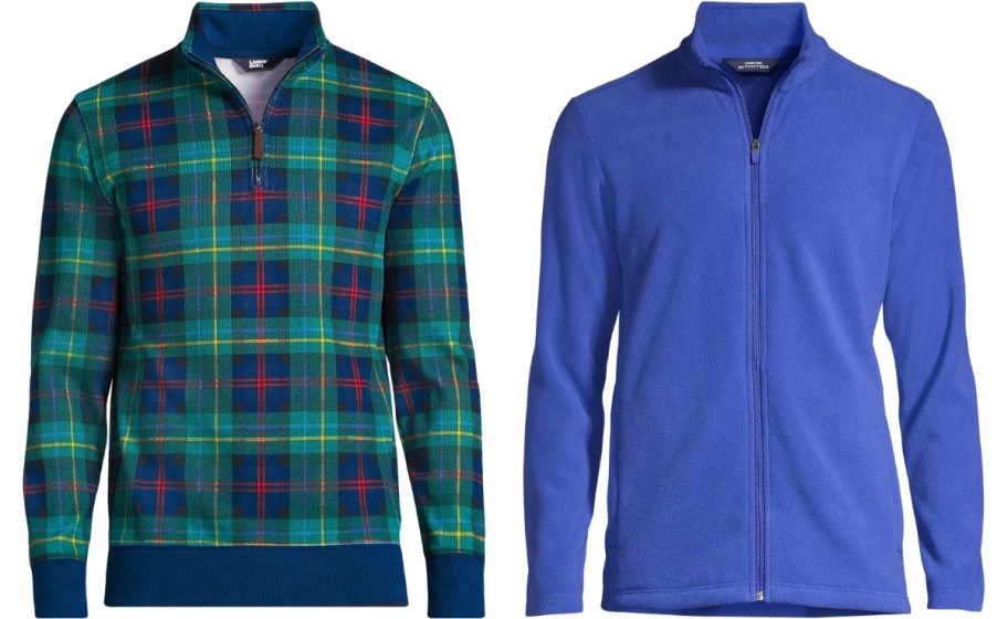 two mens quarter zip sweaters