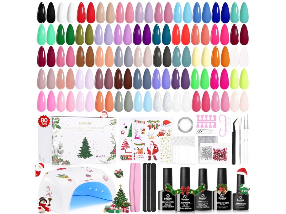 colorful swatches of gel polish colors