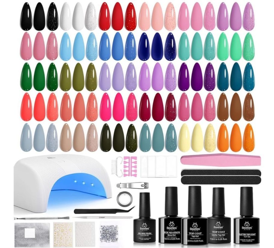 A Beetles Gel Nail Polish Kit with UV Lamp
