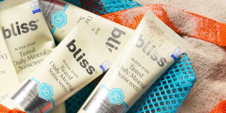 Up to 60% Off Bliss Skincare for Prime Members | Mineral Sunscreens from $14 Shipped