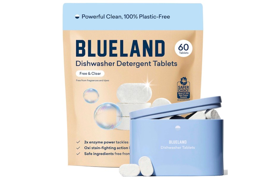 blueland dishwasher tablets starter set stock photo