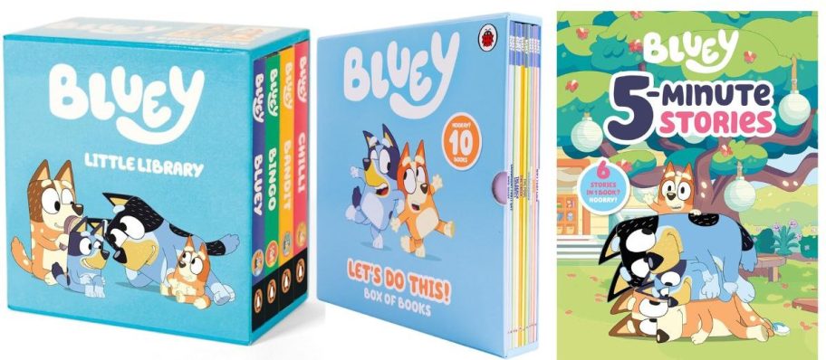 Three different bluey books sets