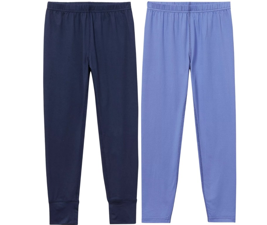 two pair of kid baselayer pants