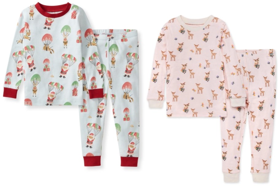 burt's bees baby pajamas with santa and deer print