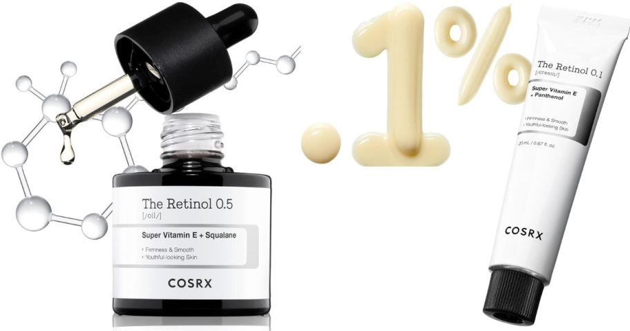 Stock images of COSRX Retinol and Retinol Cream