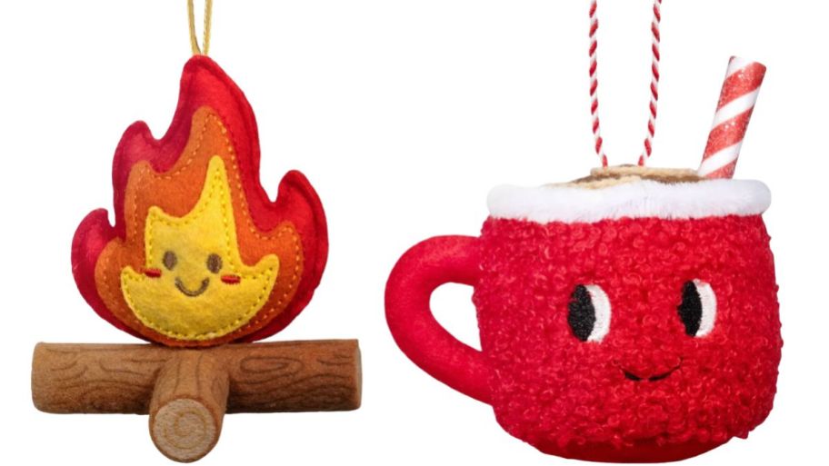 Campfire and hot chocolate ornament