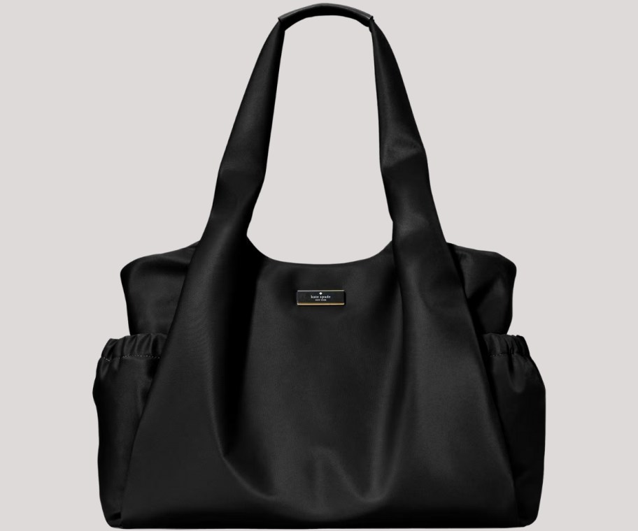 black nylon baby bag