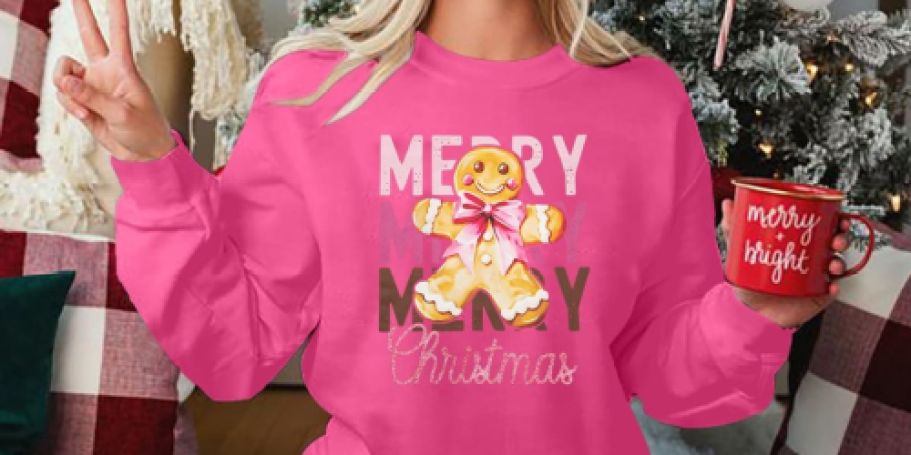 Festive Christmas Sweatshirts from $16.46 Shipped on Amazon