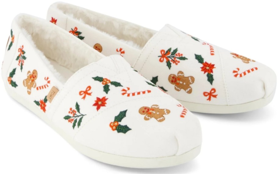 womens white slip on holiday themed shoe