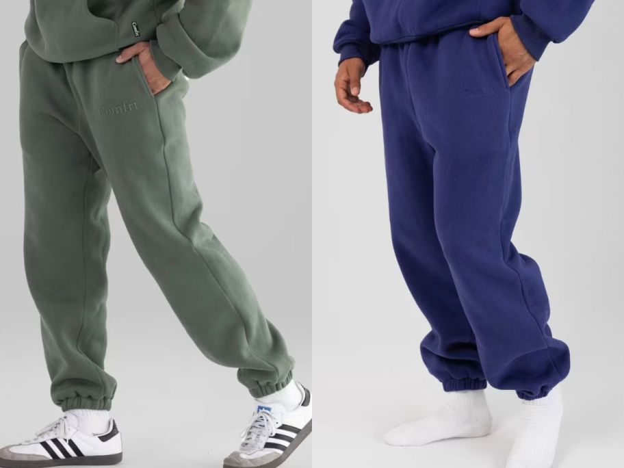 Stock images of two people wearing Comfrt Sweatpants