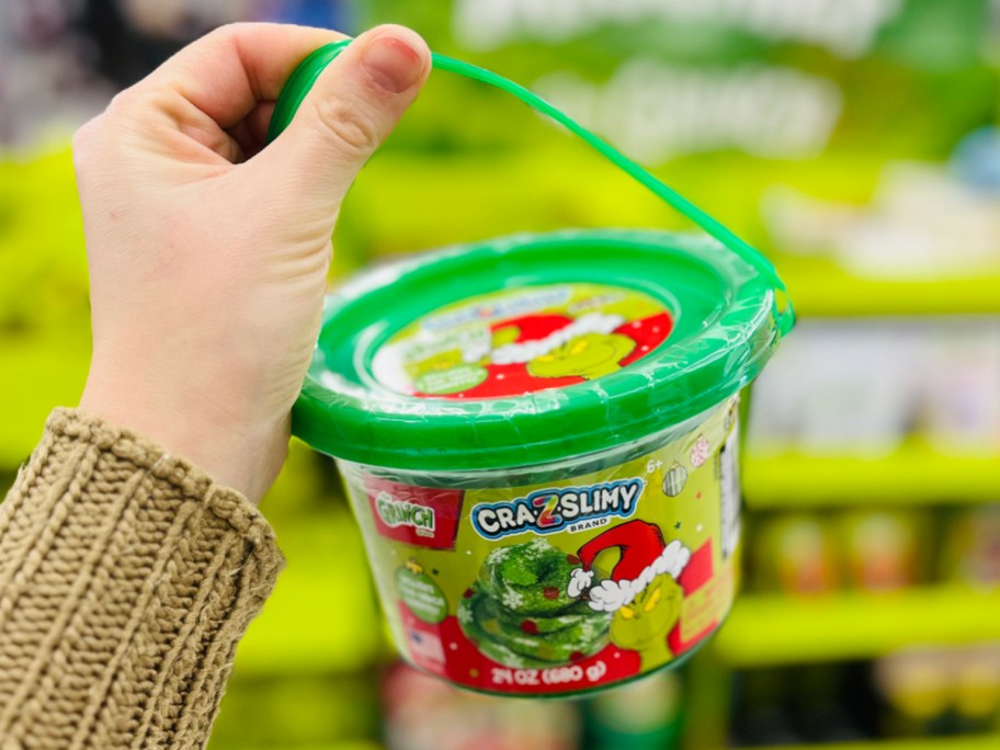 Cra-Z-Slimy Grinch Slime Green Glitter & Confetti 24oz Tub