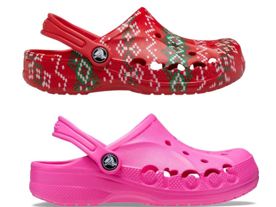 Christmas and pink crocs
