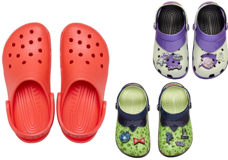 Stock images of 3 pairs of Crocs Clogs