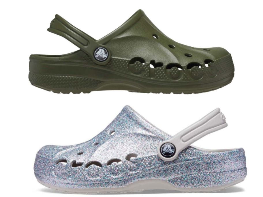 Crocs green and silver
