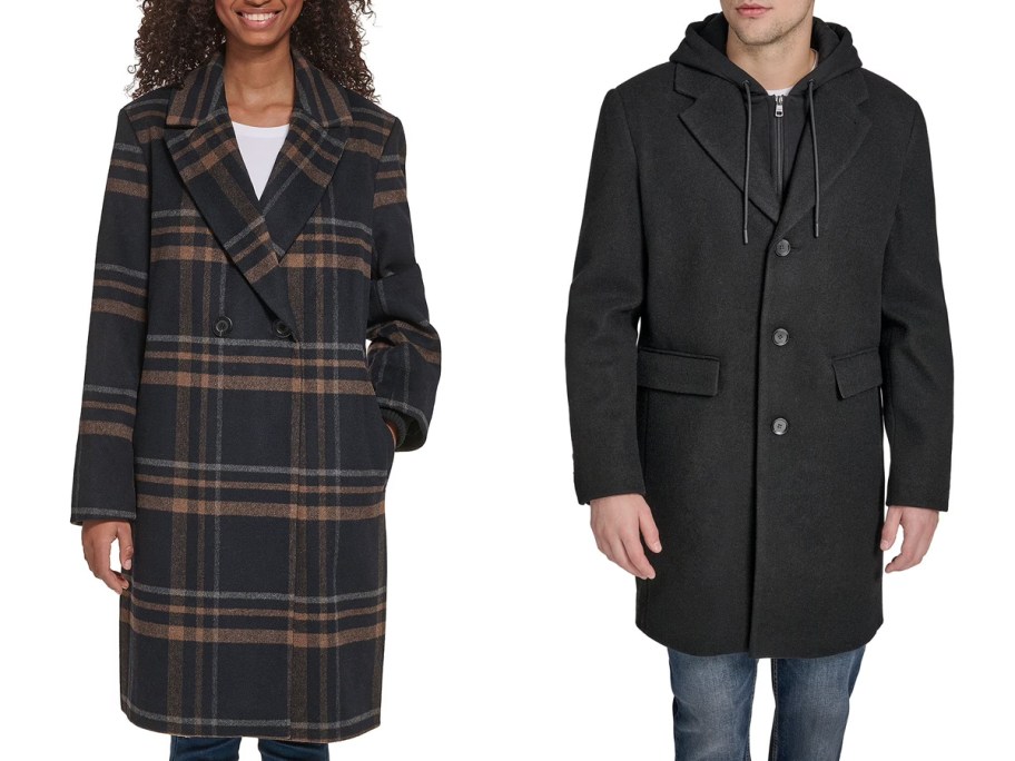 DKNY Women's Fashion Coat, Men's Hooded Coat