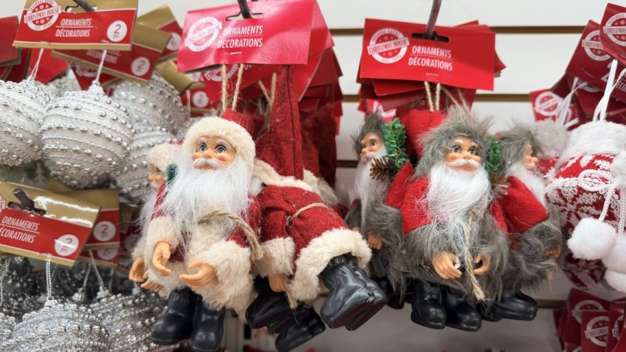 Dollar Tree Christmas ornaments santa