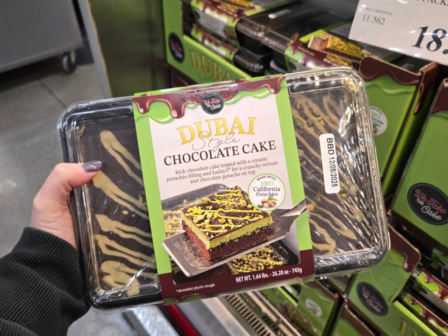 A Dubai chocolate cake at Costco.