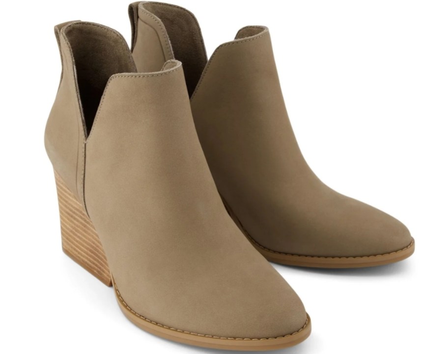 womens tan wedge ankle boot