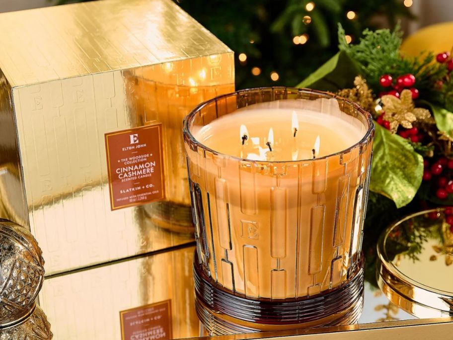 Huge Elton John Homeworx by Slatkin Candle in Cinnamon Cashmere Scent