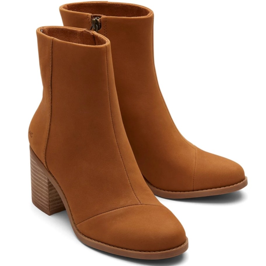 womens tan heeled ankle boot