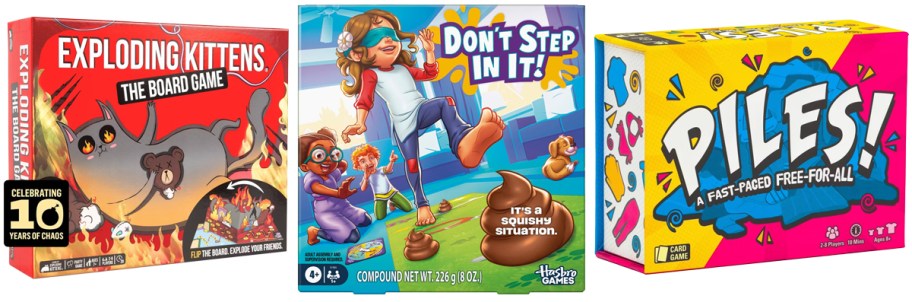 Exploding Kittens, Don't Step in it! Board Games, Piles! Card Game,