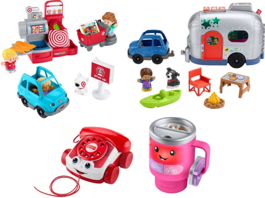 Stock images of 5 Fisher Price Toys Playsets