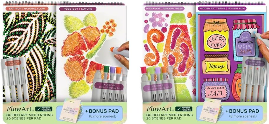 Flow art in different designs