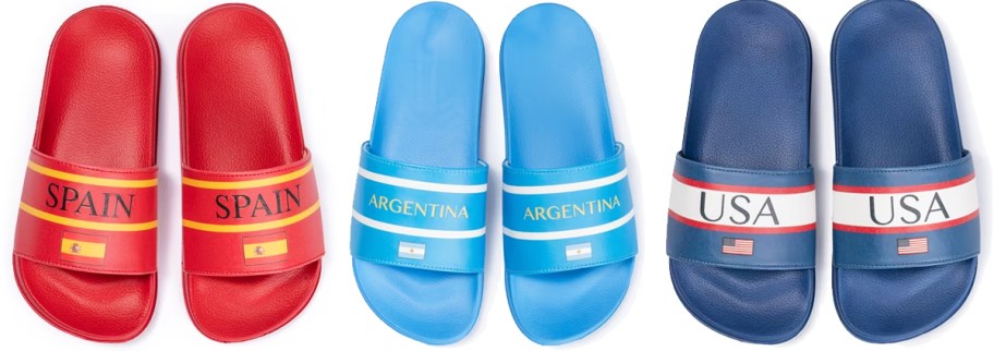 three pairs of slides in a row